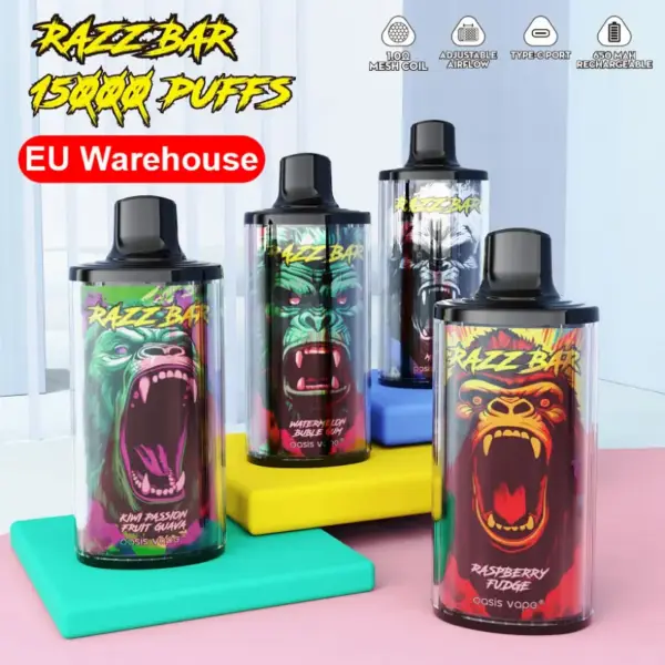 Razz Bar 15000 Puffs Wegwerp Vape Groothandel Gratis Verzending EU Magazijn