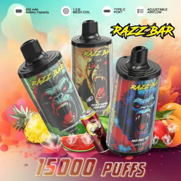 Razz Bar 15000 Puffs Wegwerp Vape Groothandel Gratis Verzending EU Magazijn