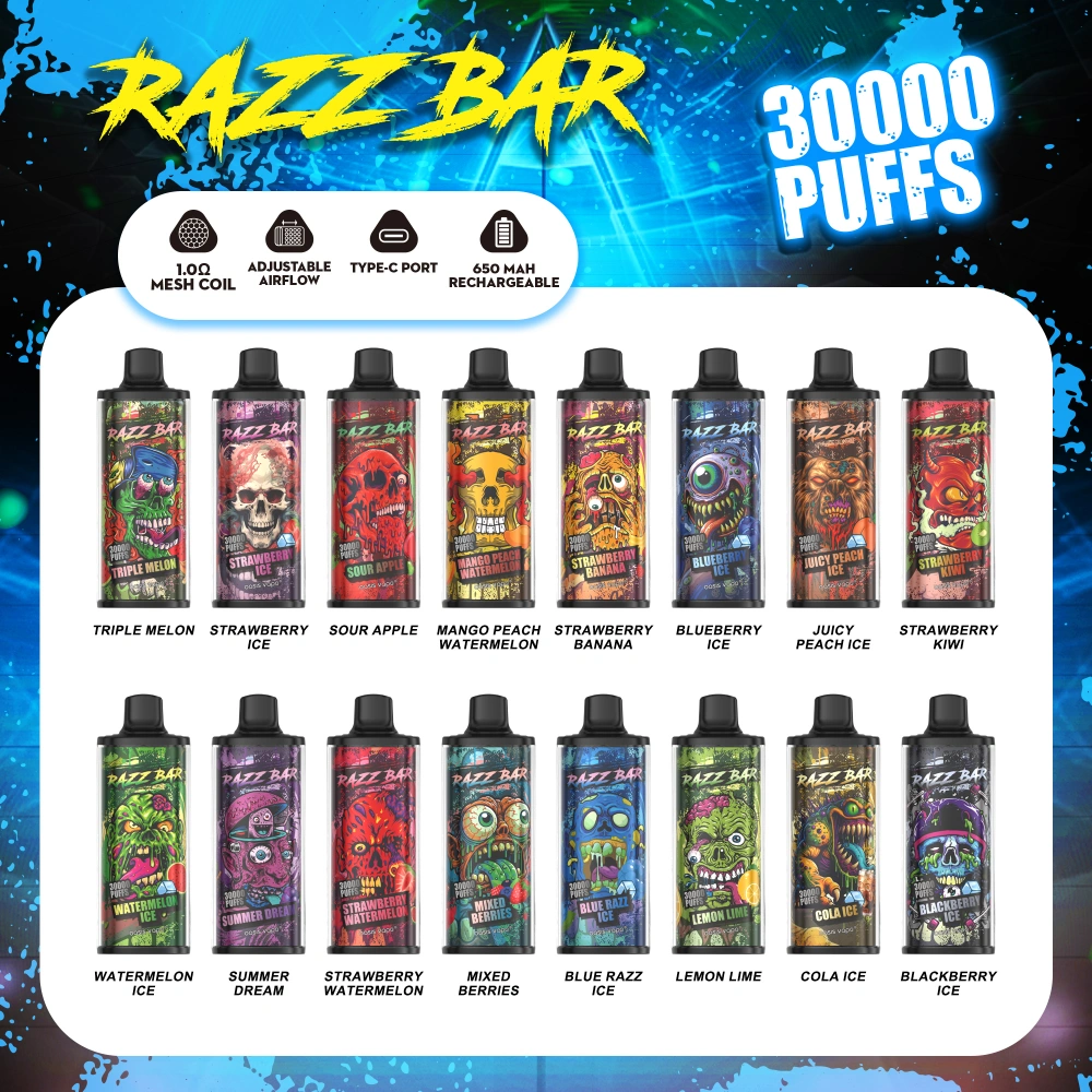 Razz Bar 30000 Puffs Wegwerp Vape Groothandel Kristal Gratis Verzending EU Magazijn