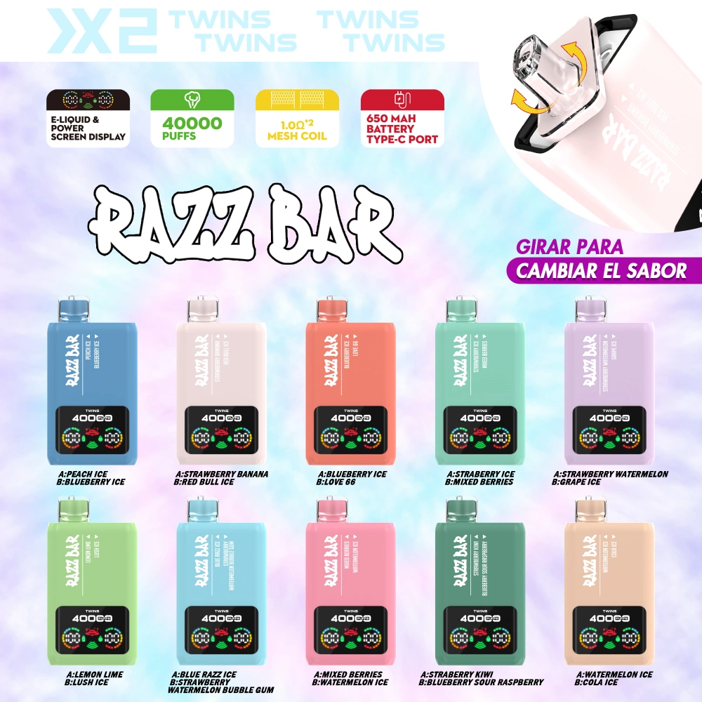 Razz Bar 40000 Puffs Wegwerp Vape 2 in 1 Smaken 40K Oplaadbaar Gratis Smaak EU Magazijn