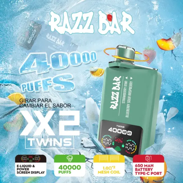Razz Bar 40000 Puffs Wegwerp Vape 2 in 1 Smaken 40K Oplaadbaar Gratis Smaak EU Magazijn