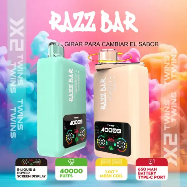 Razz Bar 40000 Puffs Wegwerp Vape 2 in 1 Smaken 40K Oplaadbaar Gratis Smaak EU Magazijn
