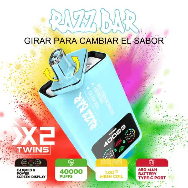 Razz Bar 40000 Puffs Wegwerp Vape 2 in 1 Smaken 40K Oplaadbaar Gratis Smaak EU Magazijn