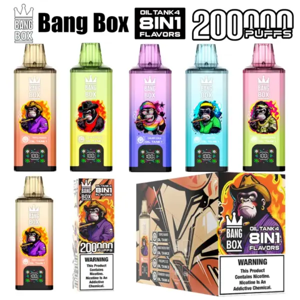 8 in 1 Vape Bang Box 200k Trekjes Wegwerp E Sigaret Groothandel Gratis Verzending