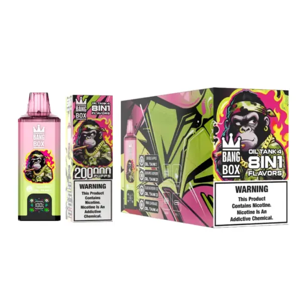 8 in 1 Vape Bang Box 200k Trekjes Wegwerp E Sigaret Groothandel Gratis Verzending