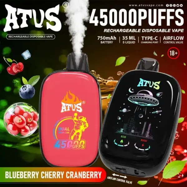 ATVS 45000 Puffs 45k Oplaadbare Wegwerp Vape Gratis Verzending