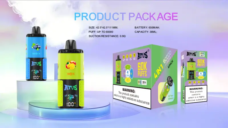 ATVS 60000 Puffs 60k 4 in 1 Beste Wegwerp Vape Groothandel Gratis Verzending