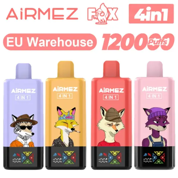 Airmez 120000 Puffs Wegwerp Vape 4-in-1 Gratis Verzending EU Magazijn