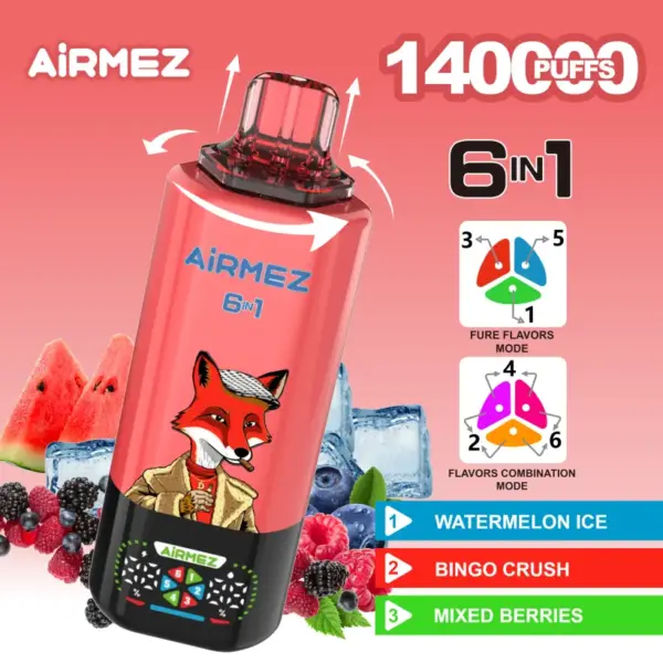 Airmez 140K Puffs Wegwerp Vape 6-in-1 Groothandel 3-7 Werkdagen Verzending EU Magazijn