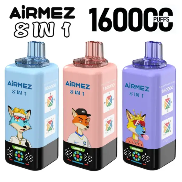 Airmez 160K Puffs 8 In 1 Langst Meegaan Wegwerp Vape 160000 Gratis Verzending
