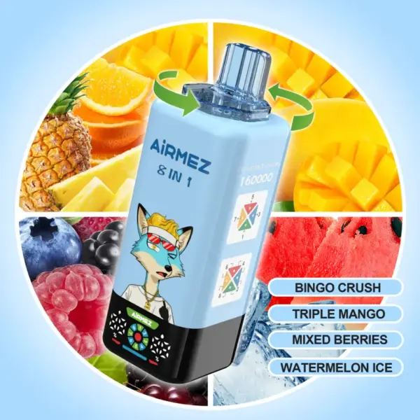 Airmez 160K Puffs 8 In 1 Langst Meegaan Wegwerp Vape 160000 Gratis Verzending