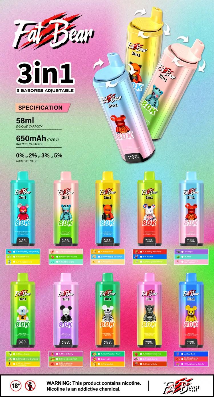 Aivono 80k Trekjes 3-in-1 Wegwerp Vape 80000 Levering in 3-7 Werkdagen EU Magazijn