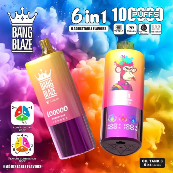 Bang Blaze 100K Puffs 100000 Wegwerp Vape 6 In 1 Gratis Verzending EU Magazijn
