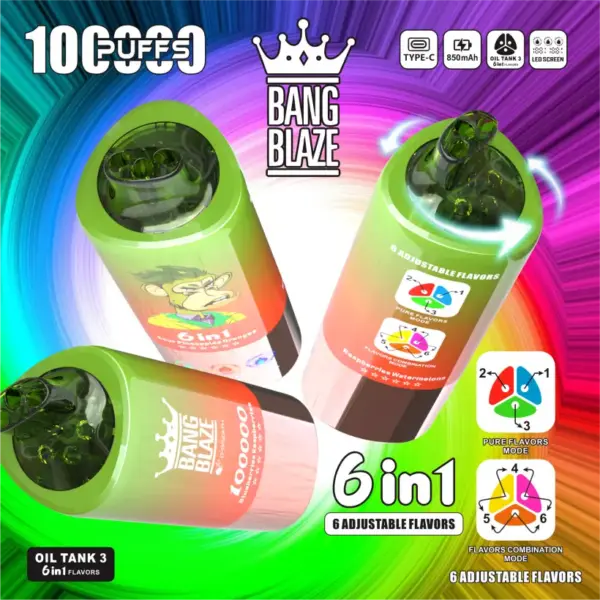 Bang Blaze 100K Puffs 100000 Wegwerp Vape 6 In 1 Gratis Verzending EU Magazijn