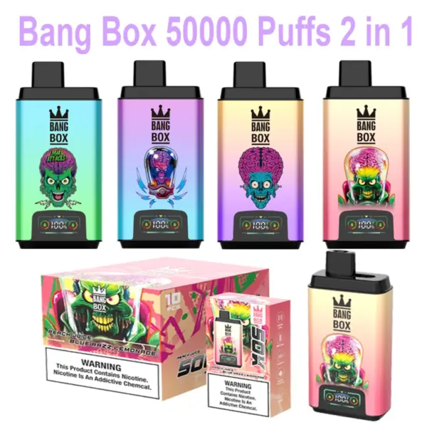 Bang Box 50 000 Trekjes 2 In 1 Wegwerp Vape Met Dubbele Smaken Gratis Verzending