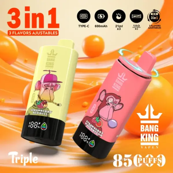 Bang King 85k Puffs 3-in-1 Beste Wegwerp Vape Fabriek Gratis Verzending EU Magazijn