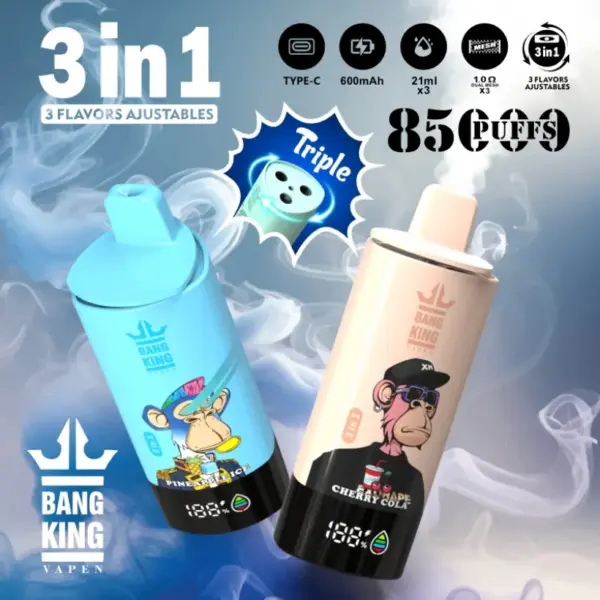 Bang King 85k Puffs 3-in-1 Beste Wegwerp Vape Fabriek Gratis Verzending EU Magazijn