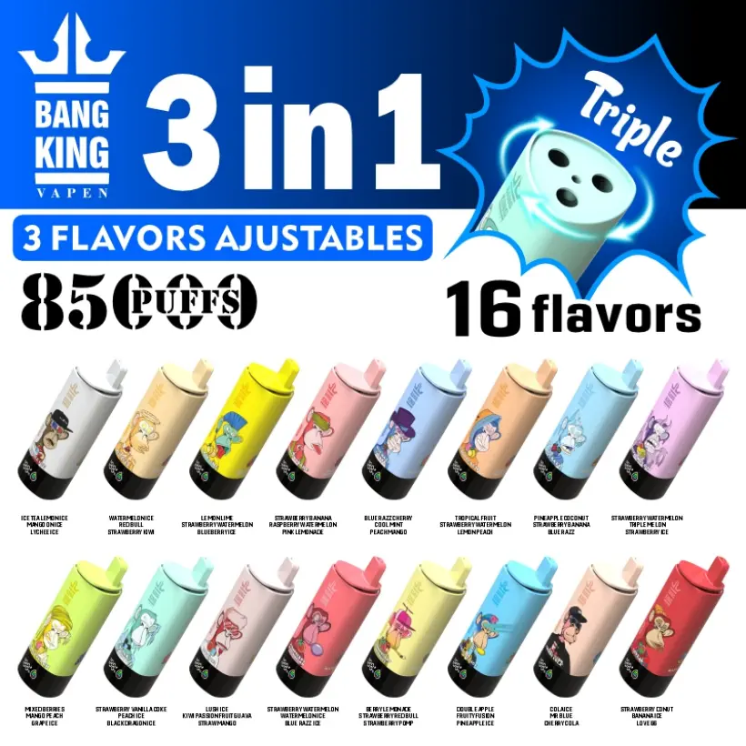 Bang King 85k Puffs 3-in-1 Beste Wegwerp Vape Fabriek Gratis Verzending EU Magazijn