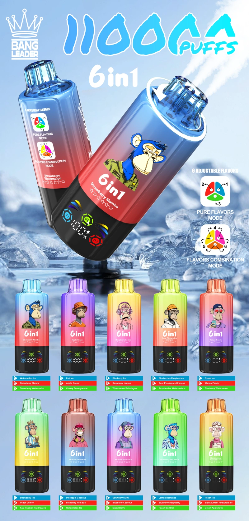 EU Vape Bang Leader 110k Trekjes 110000 Wegwerp E-sigaret Snelle Levering