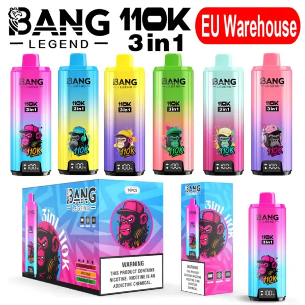 Bang Legend 110k Trekjes 110000 3 in 1 Wegwerp Vape 3 tot 7 Werkdagen EU Magazijn