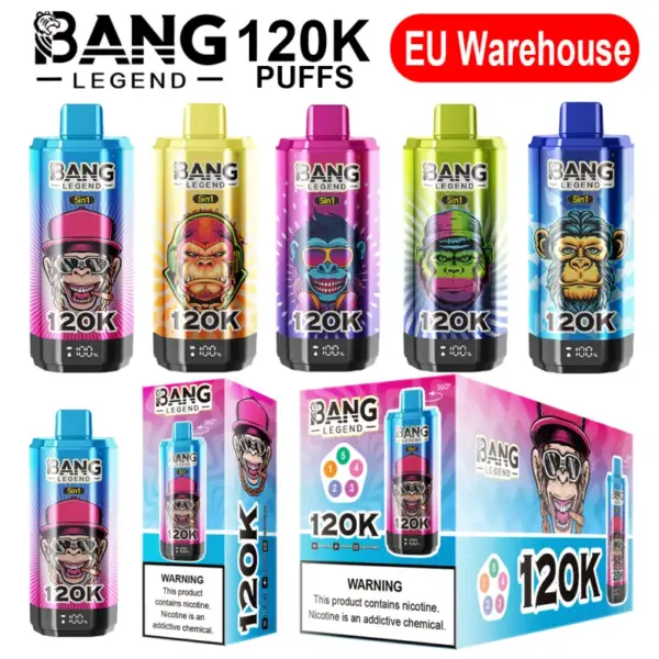 EU Puff 120000 Bang Legend 120k 5 in 1 Langst Meegaande Wegwerp Vape Gratis Verzending