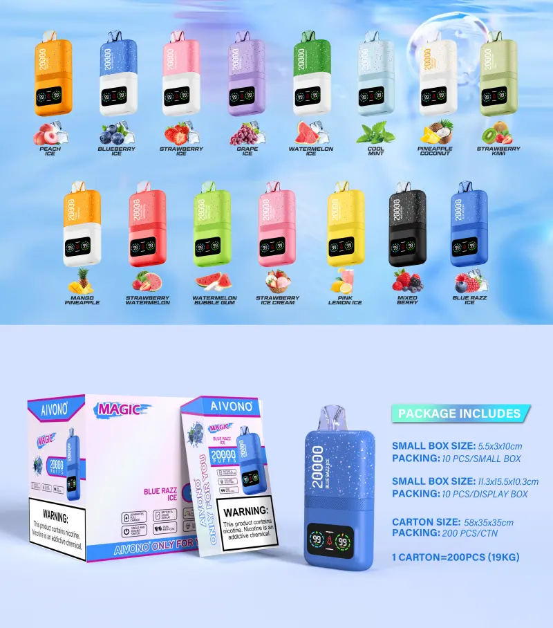 EU Puff 20K Aivono 20000 Puffs Wegwerp Vape Groothandel Met Gratis Verzending