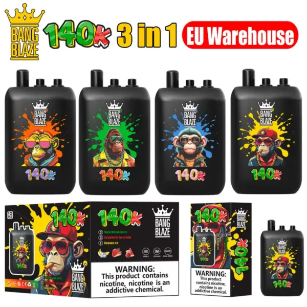 EU Vape Bang Blaze 140k Puffs 3 in 1 Oplaadbare Wegwerp Vape 140.000 puffs Gratis Verzending