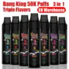 EU Vape Bang King 50k Puffs Drievoudige Smaken 3 in 1 Beste Wegwerp E-Sigaret Gratis Verzending