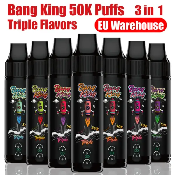 EU Vape Bang King 50k Puffs Drievoudige Smaken 3 in 1 Beste Wegwerp E-Sigaret Gratis Verzending