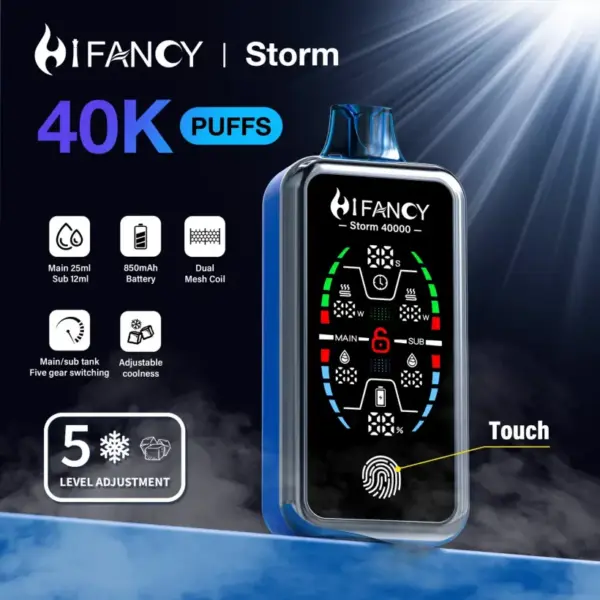EU Vape Hifancy 40000 Puffs Storm Wegwerp Vape Gratis Verzending 3–7 Werkdagen
