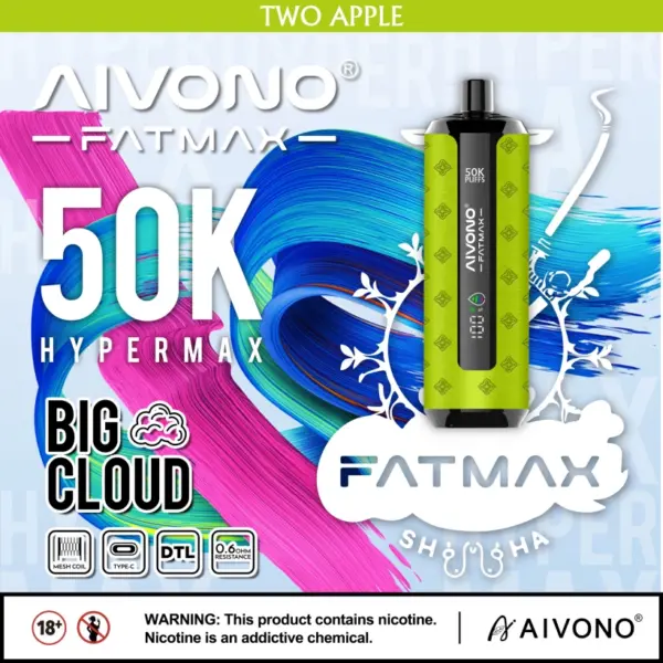 EU Magazijn Aivono Fatmax 50k Puffs 50000 Shisha Wegwerp Vape Grote Wolk