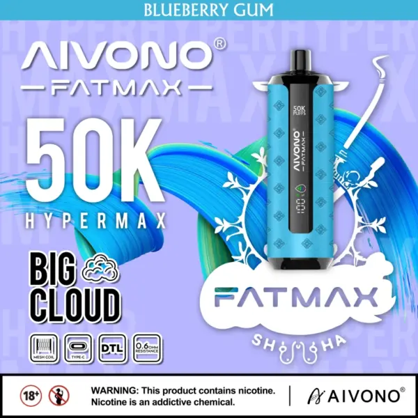 EU Magazijn Aivono Fatmax 50k Puffs 50000 Shisha Wegwerp Vape Grote Wolk