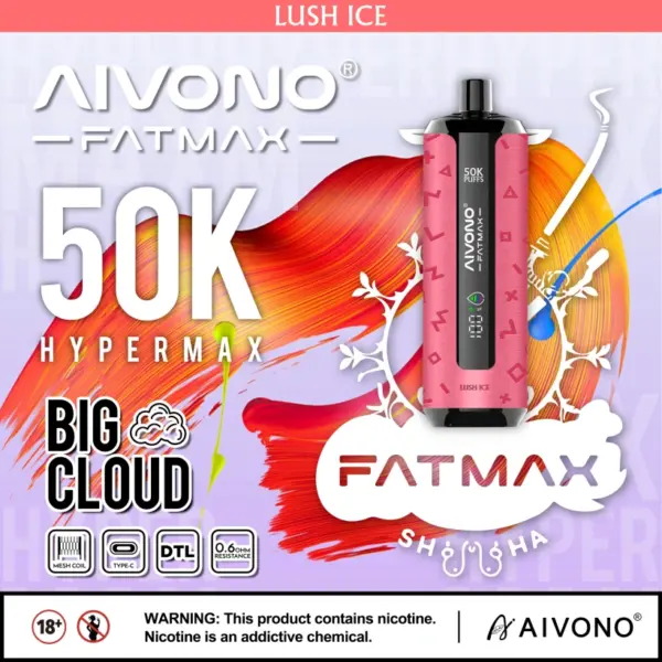 EU Magazijn Aivono Fatmax 50k Puffs 50000 Shisha Wegwerp Vape Grote Wolk