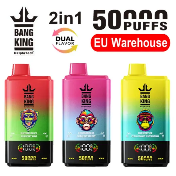 EU Magazijn Bang King 50000 Puffs 2-in-1 Wegwerp Vape Bezorging 3-7 Werkdagen