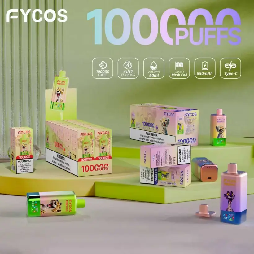 Fycos 100k Puffs 4 in 1 Beste Wegwerp Vape Gratis Verzending 3–7 Werkdagen EU Magazijn