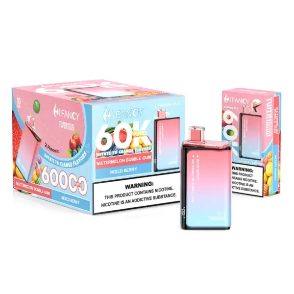 Hifancy 60000 Puffs Wegwerp Vape 2-in-1 Twin Max Gratis Verzending EU Magazijn