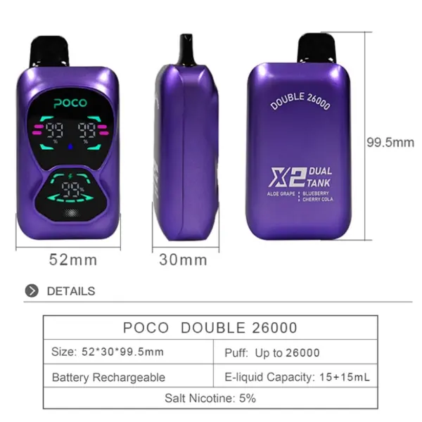 POCO DB 26000 Puffs Wegwerp Vape 26K Puffs Gratis Verzending EU Magazijn