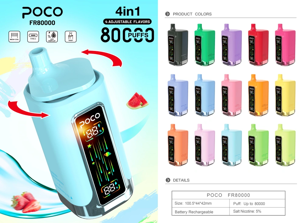 POCO FR 80000 Puffs Wegwerp Vape 4 In 1 Smaken Gratis Verzending EU Magazijn