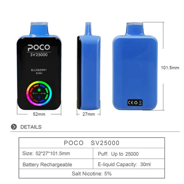 POCO SV 25000 Puffs Wegwerp Vape Groothandel Gratis Verzending EU Magazijn