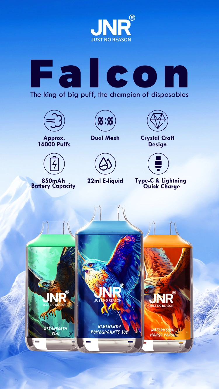 Puff 16k JNR 16000 Trekjes Falcon Crystal Wegwerp Vape Pen Gratis Verzending EU Magazijn