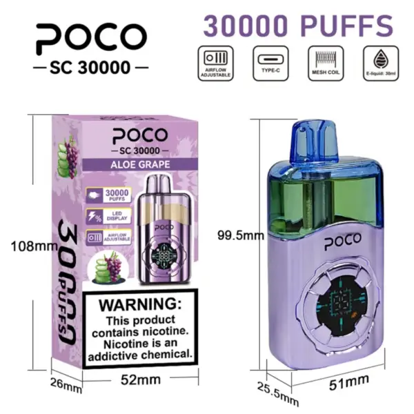 Puff 30K Vape POCO SC 30000 Puffs Wegwerp Vape Gratis Verzending EU Magazijn
