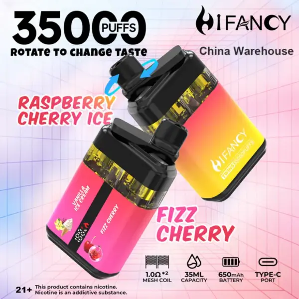 Puff EU Hifancy Twins 35000 Puffs 35K Wegwerp Vape Groothandel Gratis Verzending 3–7 Werkdagen
