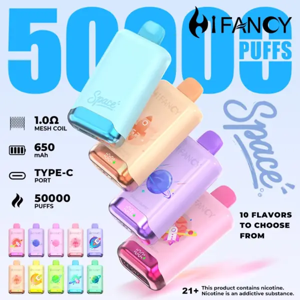 Puff EU Vape Hifancy 50.000 Puffs 50K Wegwerp Vape Groothandel 3-7 Werkdagen Levering