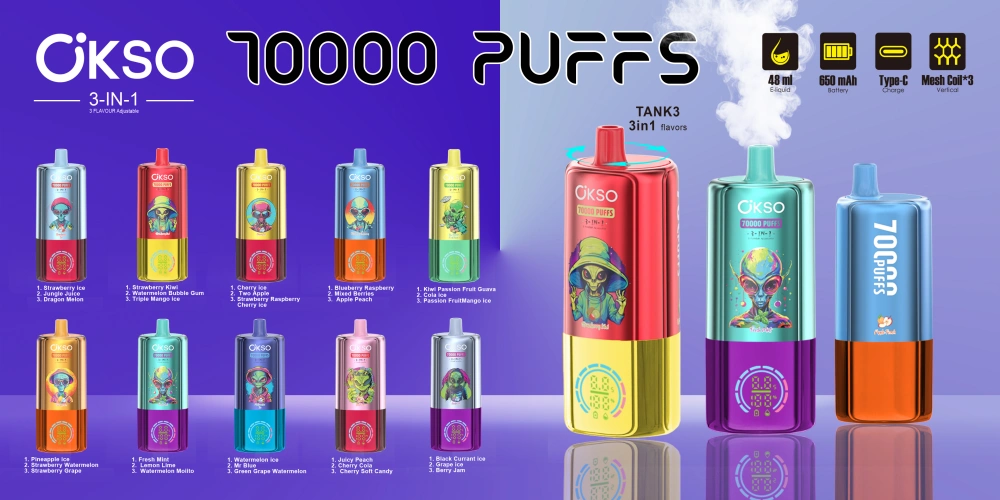 EU Vape OKSO 70000 Puffs 70k 3 in 1 Wegwerp Vape Groothandel Gratis Verzending