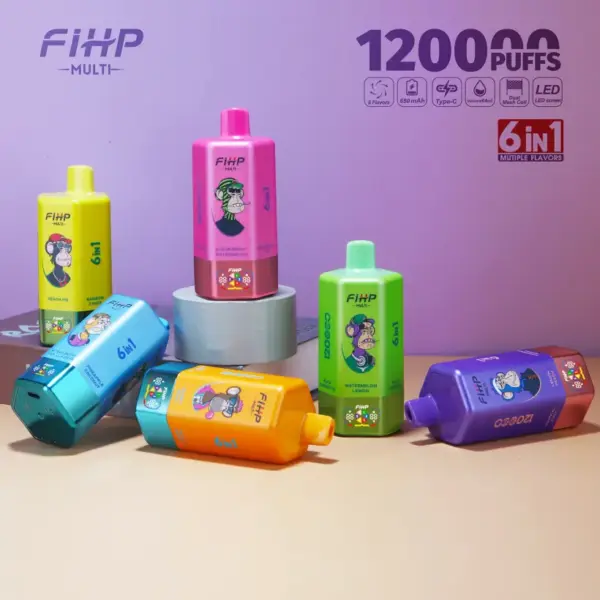 FIHP 120K Puffs 6-in-1 Wegwerp Vape 120000 Groothandel Gratis Verzending