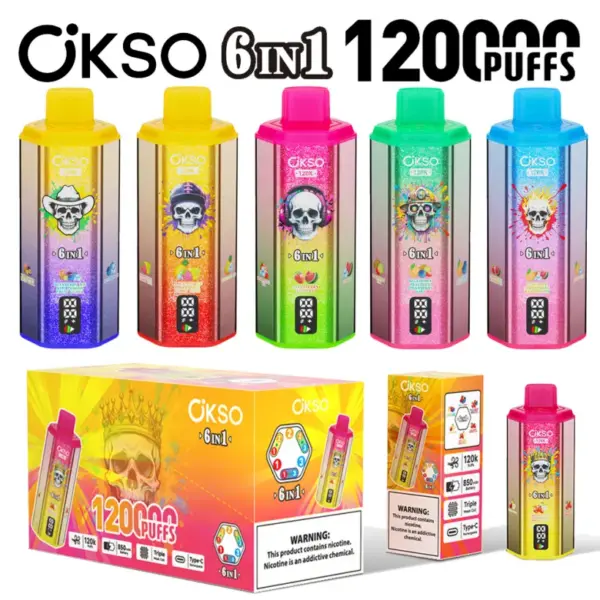 OKSO 120K Puffs 6 In 1 Best Disposable Vape Shop 120000 Gratis Verzending