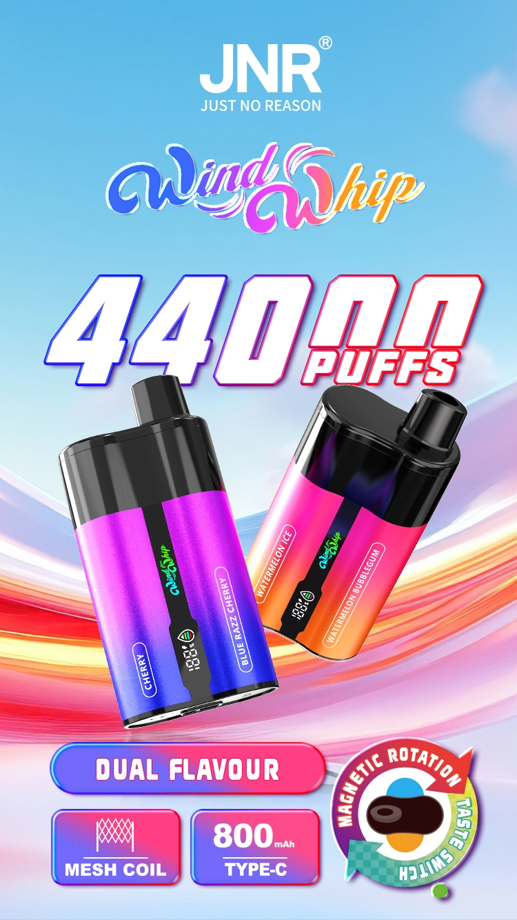 Puff 44k JNR 44000 Puffs Windwhip 2 in 1 Wegwerp Vape Winkel Gratis Verzending