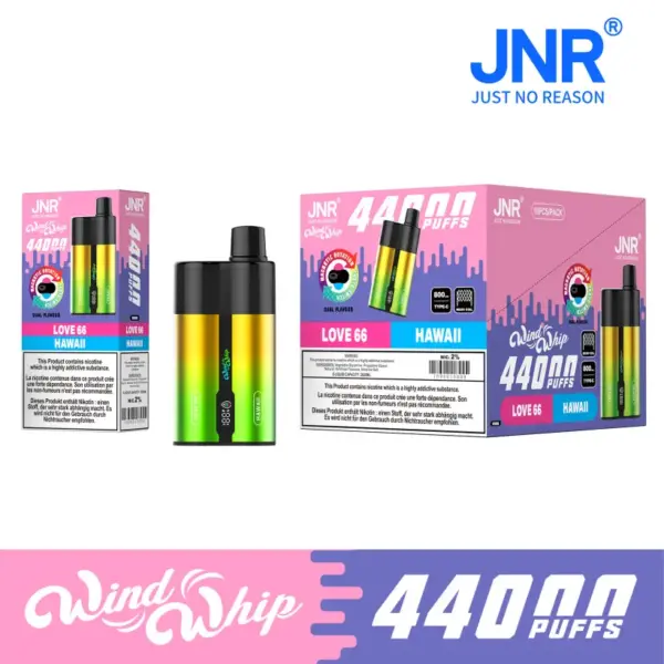 Puff 44k JNR 44000 Puffs Windwhip 2 in 1 Wegwerp Vape Winkel Gratis Verzending