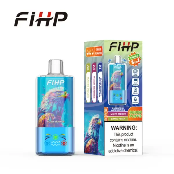 Puff 90k FIHP 90000 Puffs 3 in 1 Kristal Wegwerp Vape Pen Gratis Verzending