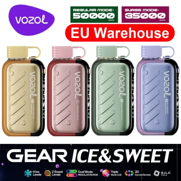 Puff EU Vozol 50k Trekjes 50000 Ice Control Wegwerp Vape Groothandel Gratis Verzending